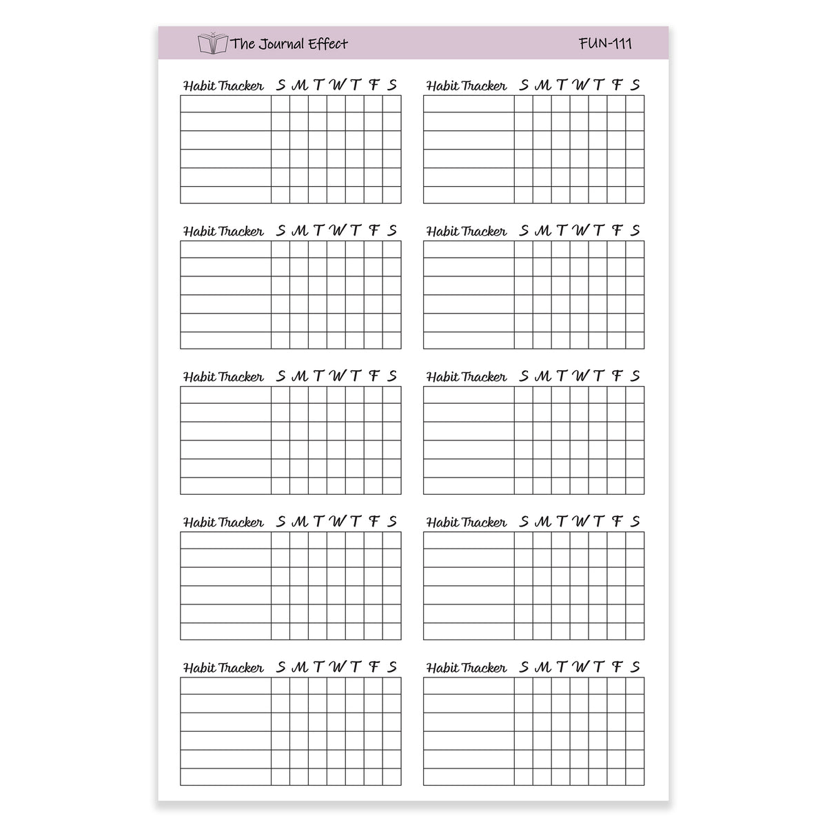 US009 - Weekly Habit Tracker Stickers – Syd and Tris Designs