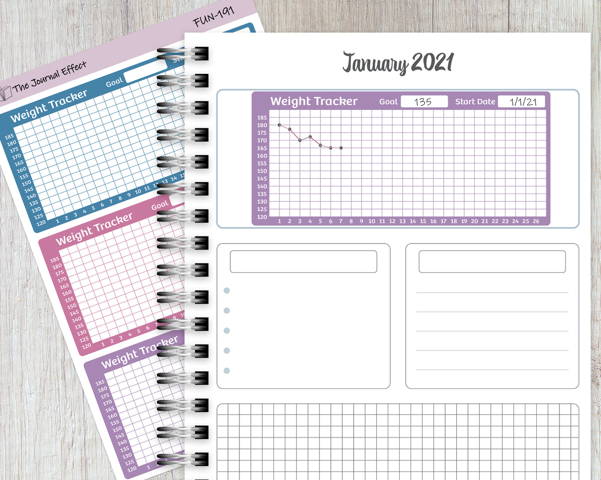 Weight Tracker – Scale Fitness Planner Stickers - Tori Grant Designs