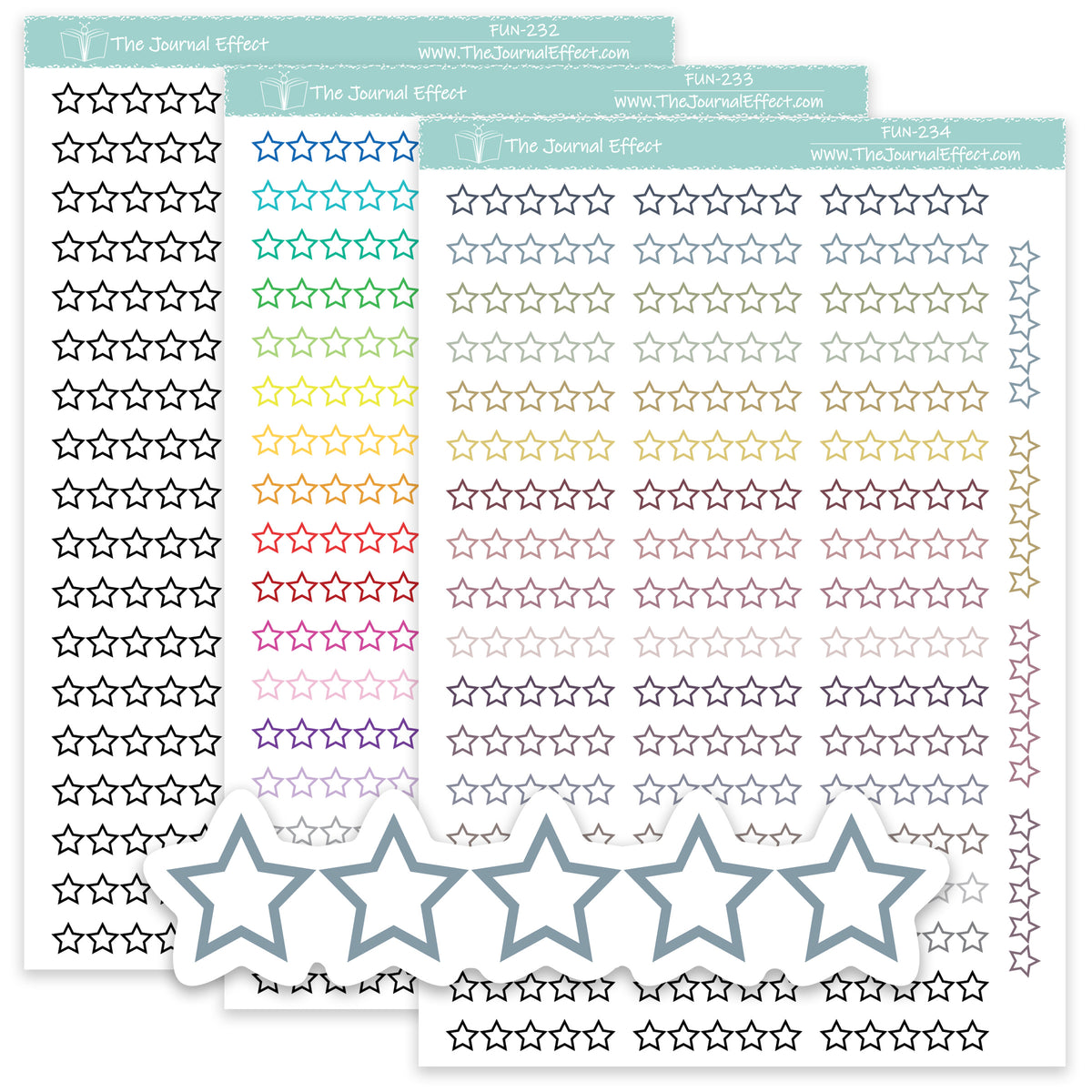 Blank Star Rating Sticker Sheet Color in 5-star Rating Reading Journal  Stickers Reading Planner Stickers 