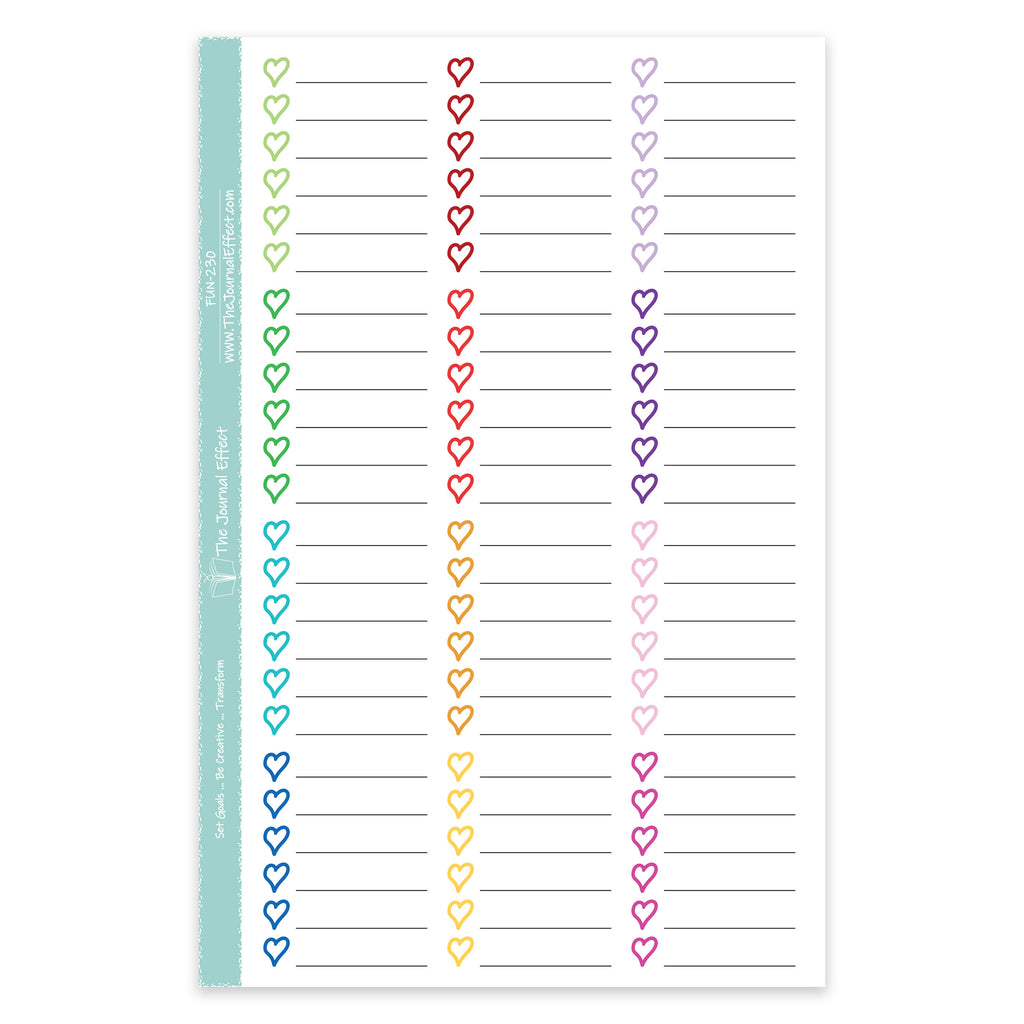 PRINTED Round Heart Color Coding Small Bullet Journal Stickers